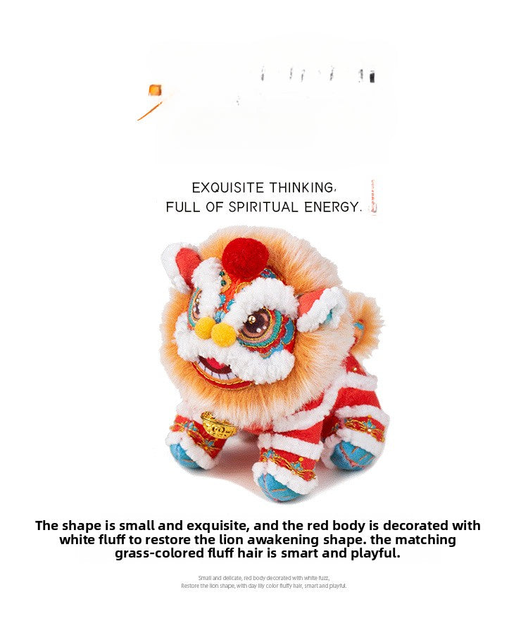 National Trend Lion Dance Embroidery Sachet Handmade DIY Kit 3D Doll Peace Amulet Pendant Portable Sachet