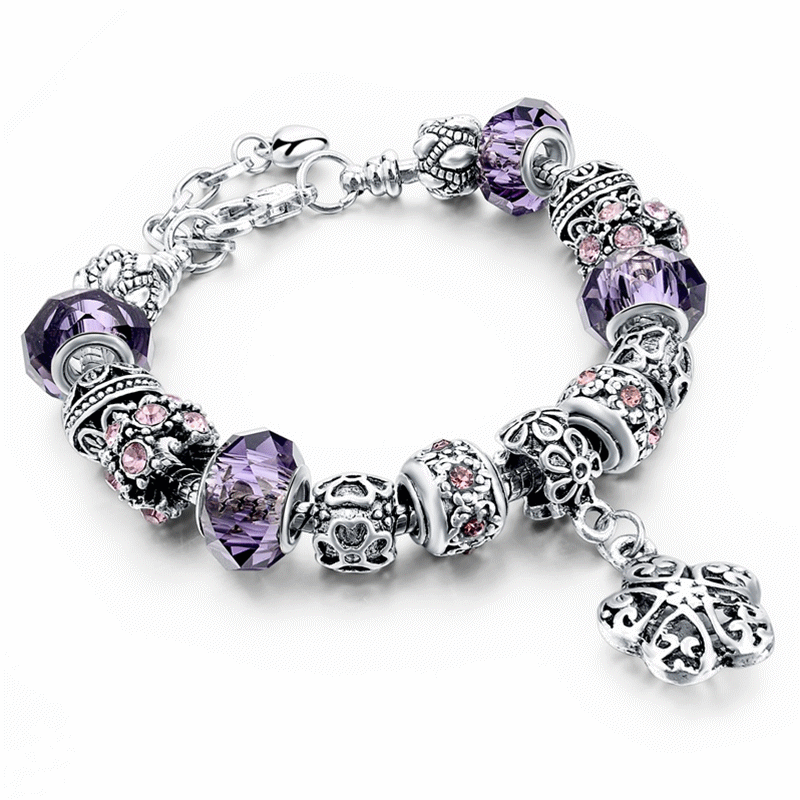 DIY Crystal Beaded Pendant Bracelet