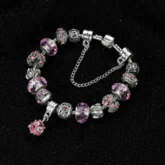 DIY Crystal Beaded Pendant Bracelet