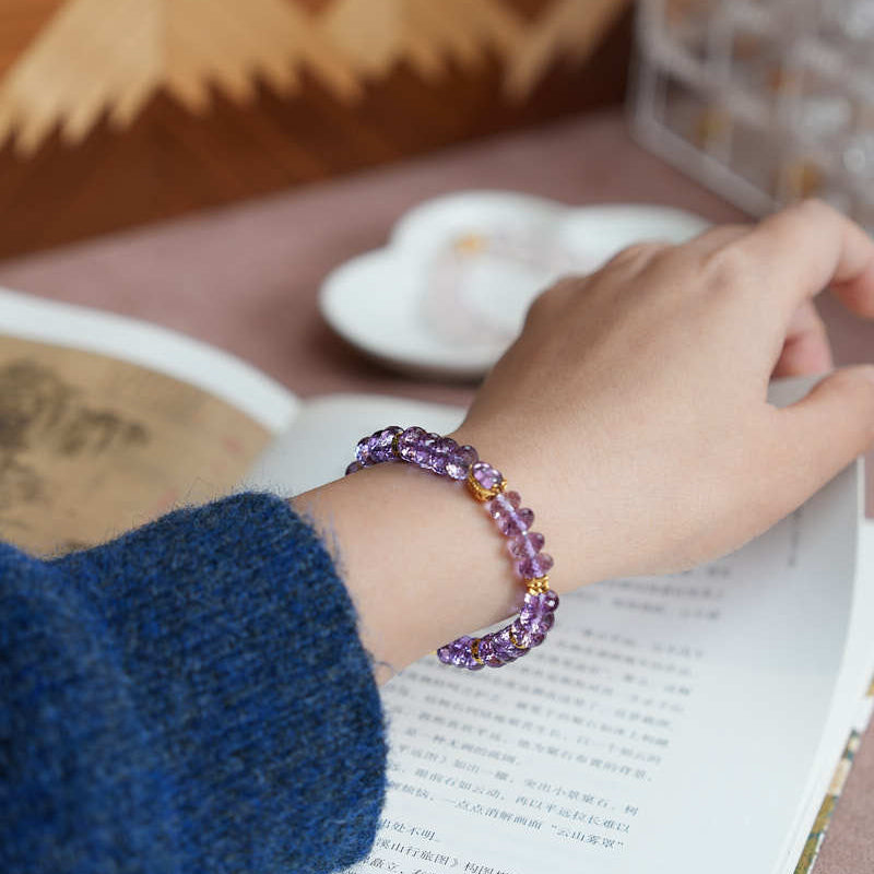 Amethyst gold-colored Wealth God bracelet