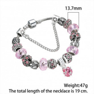 DIY Crystal Beaded Pendant Bracelet