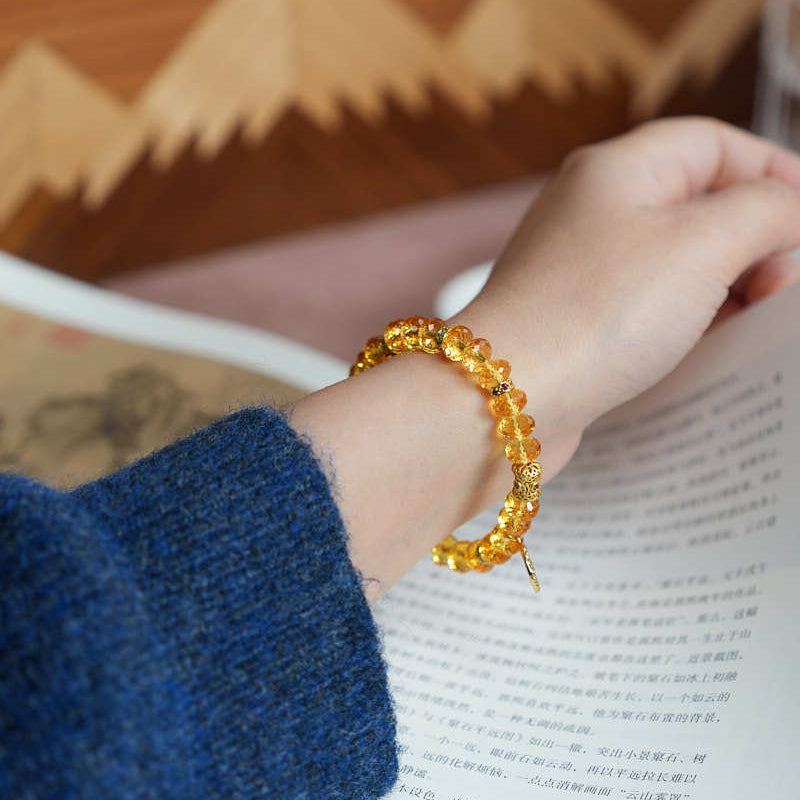Amethyst gold-colored Wealth God bracelet