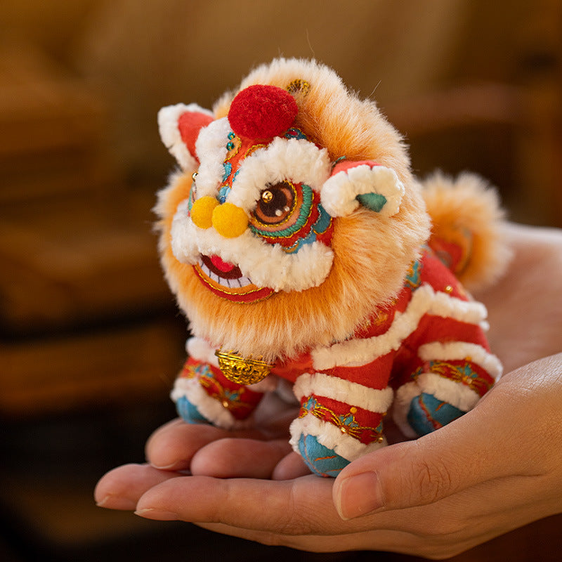 National Trend Lion Dance Embroidery Sachet Handmade DIY Kit 3D Doll Peace Amulet Pendant Portable Sachet