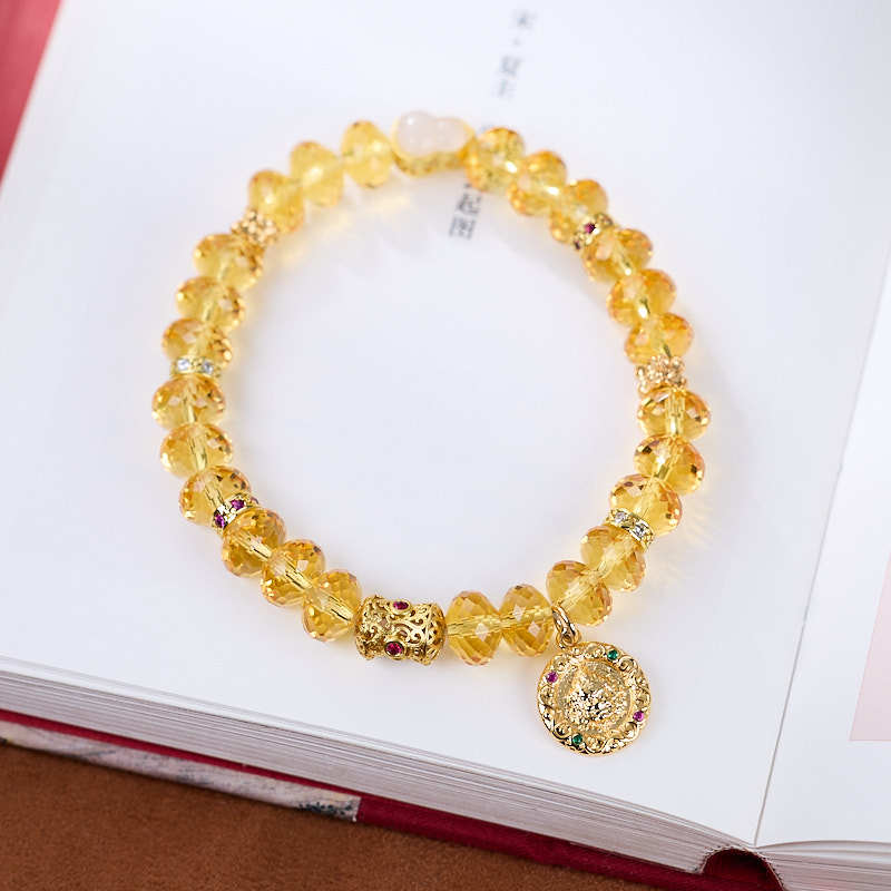 Amethyst gold-colored Wealth God bracelet