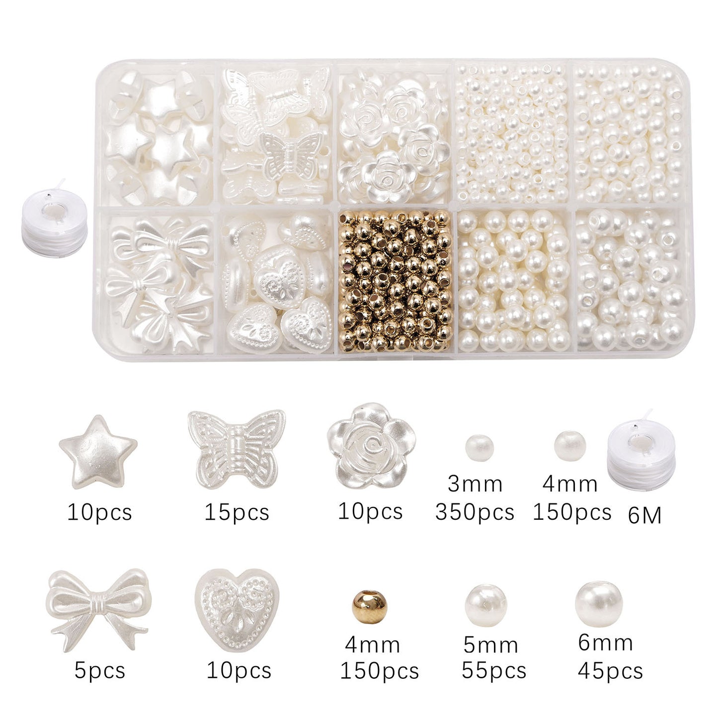 DIY ABS Beige Imitation Pearl Bracelet Set