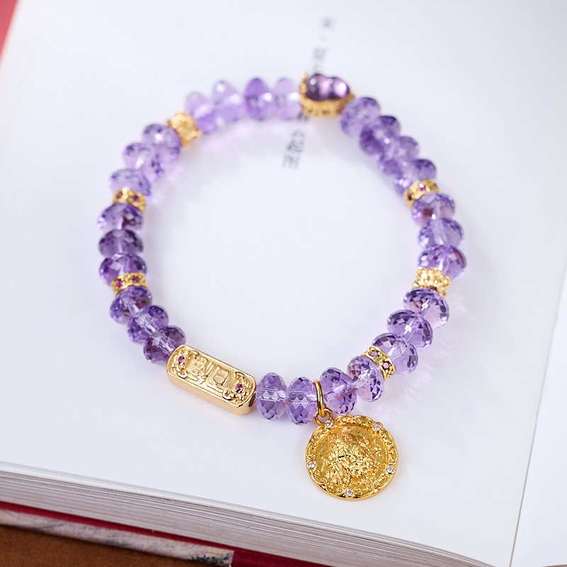 Amethyst gold-colored Wealth God bracelet