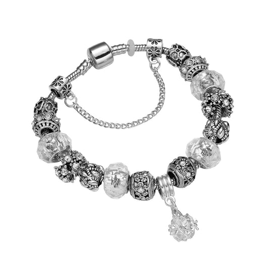 DIY Crystal Beaded Pendant Bracelet