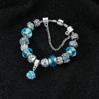 DIY Crystal Beaded Pendant Bracelet