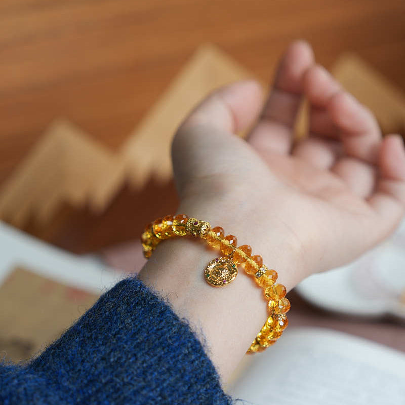 Amethyst gold-colored Wealth God bracelet