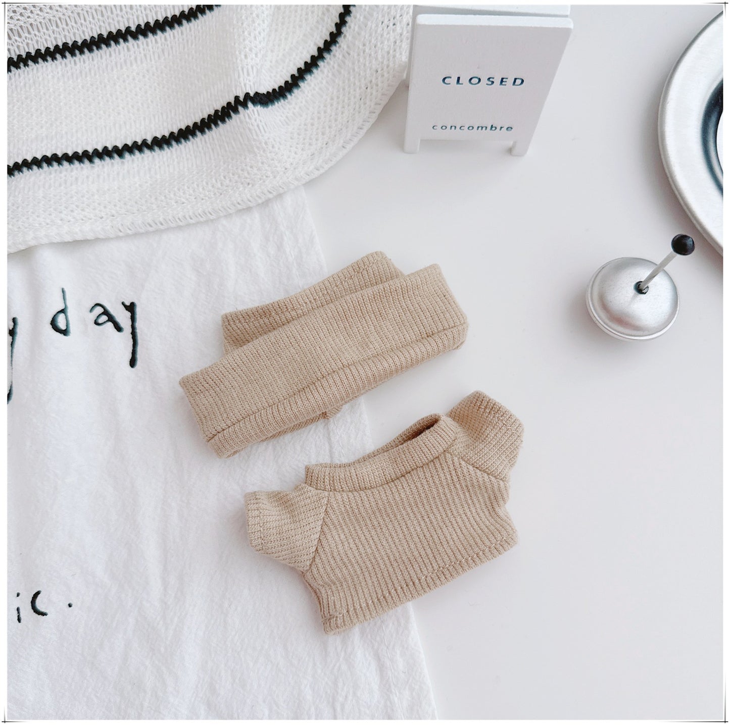 LBB Matching outfits Thread-knit rolled brim cap and casual set