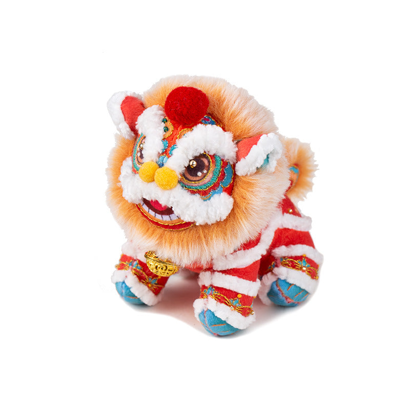 National Trend Lion Dance Embroidery Sachet Handmade DIY Kit 3D Doll Peace Amulet Pendant Portable Sachet