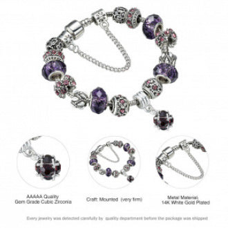 DIY Crystal Beaded Pendant Bracelet
