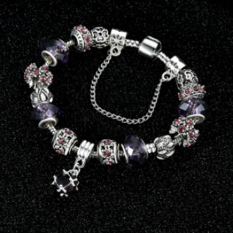 DIY Crystal Beaded Pendant Bracelet