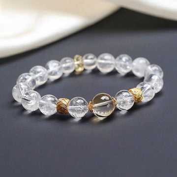Stress Relief& Sleep Support |  White Howlite Natural White Crystal Citrine Light Luxury Bracelet