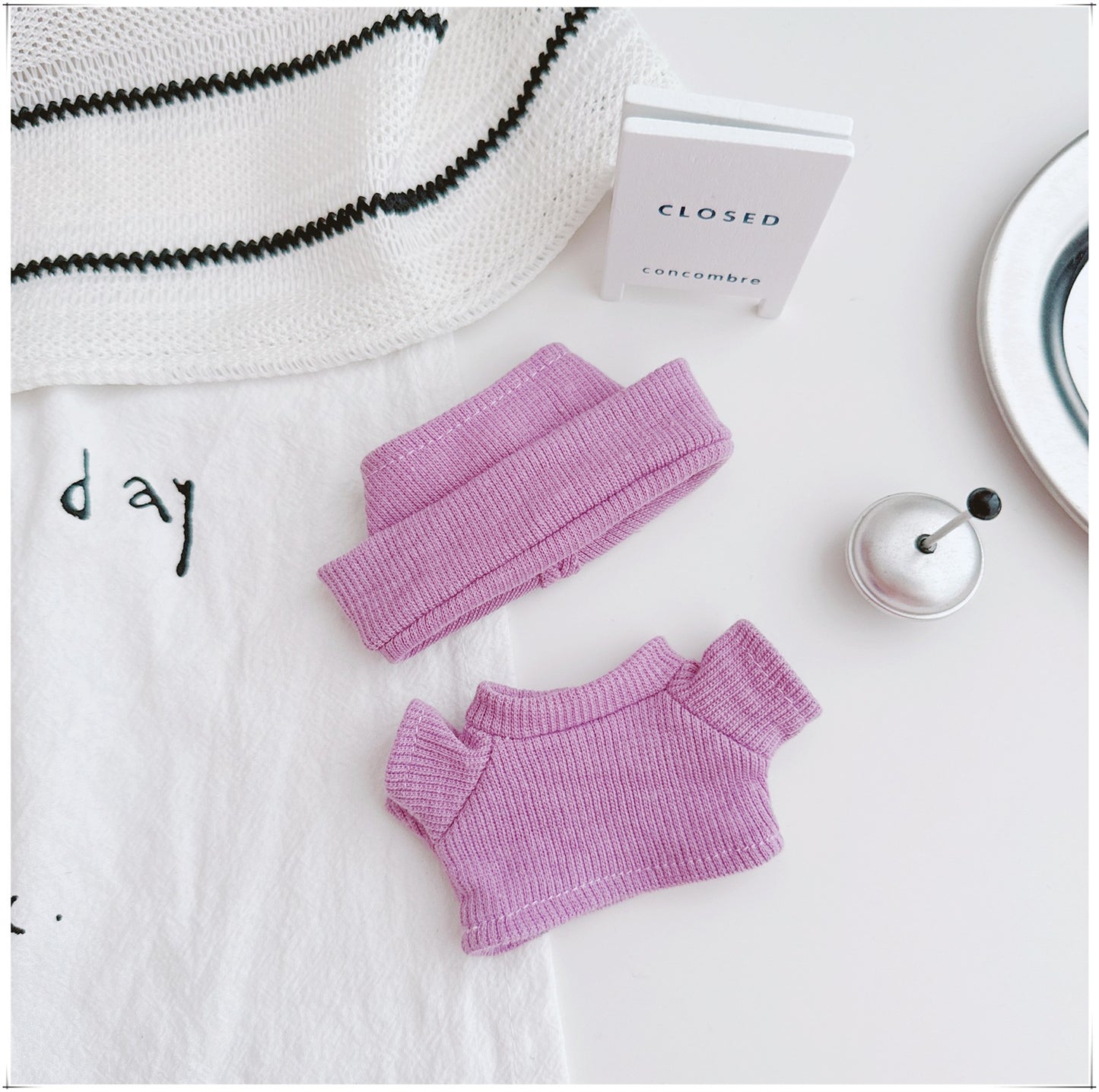 LBB Matching outfits Thread-knit rolled brim cap and casual set