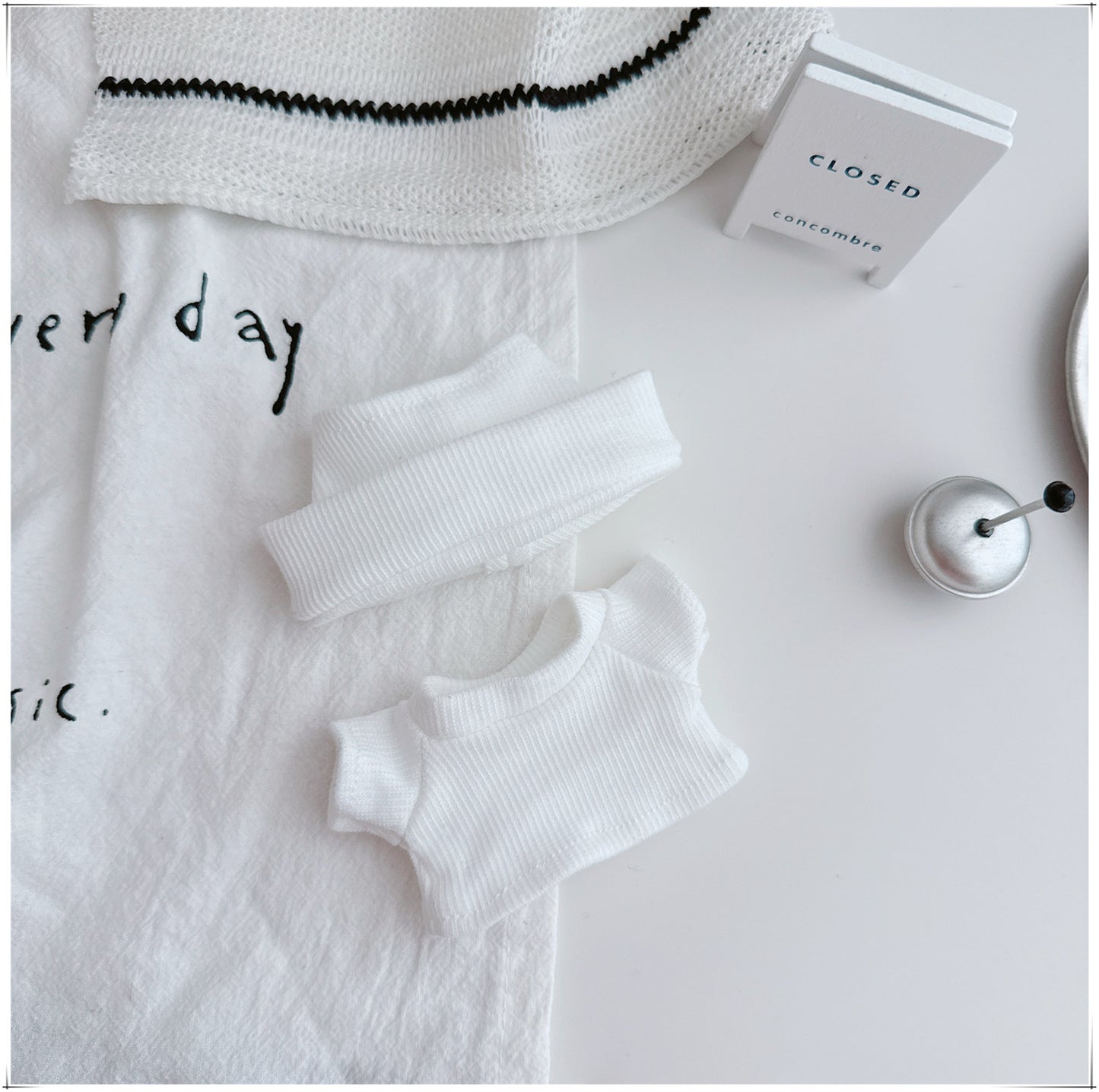 LBB Matching outfits Thread-knit rolled brim cap and casual set
