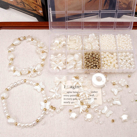 DIY ABS Beige Imitation Pearl Bracelet Set