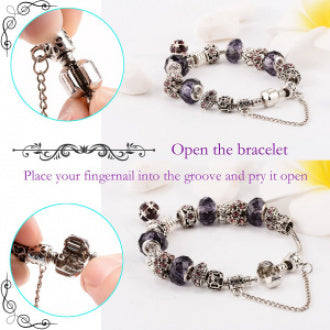 DIY Crystal Beaded Pendant Bracelet