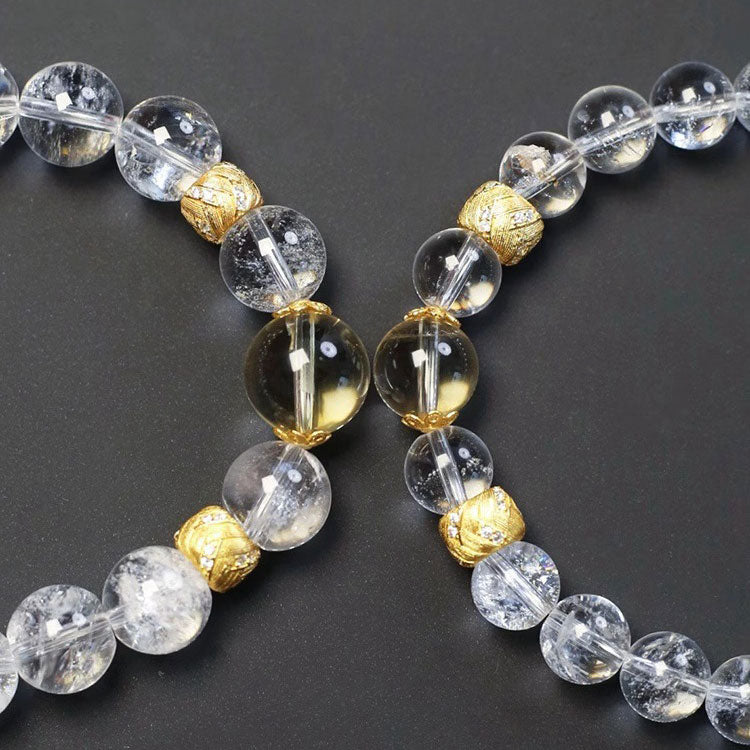 Stress Relief& Sleep Support |  White Howlite Natural White Crystal Citrine Light Luxury Bracelet